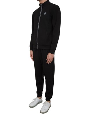 EA7 EMPORIO ARMANI Tuta sportiva Ea7 in misto viscosa con felpa full zip e pantaloni nero in UOMO