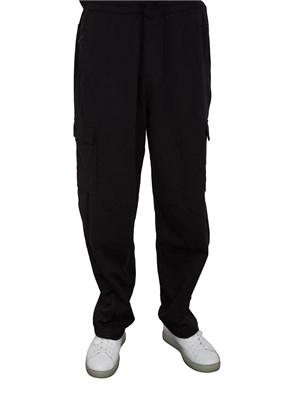 EA7 EMPORIO ARMANI Pantaloni cargo EA7 in misto cotone nero in UOMO