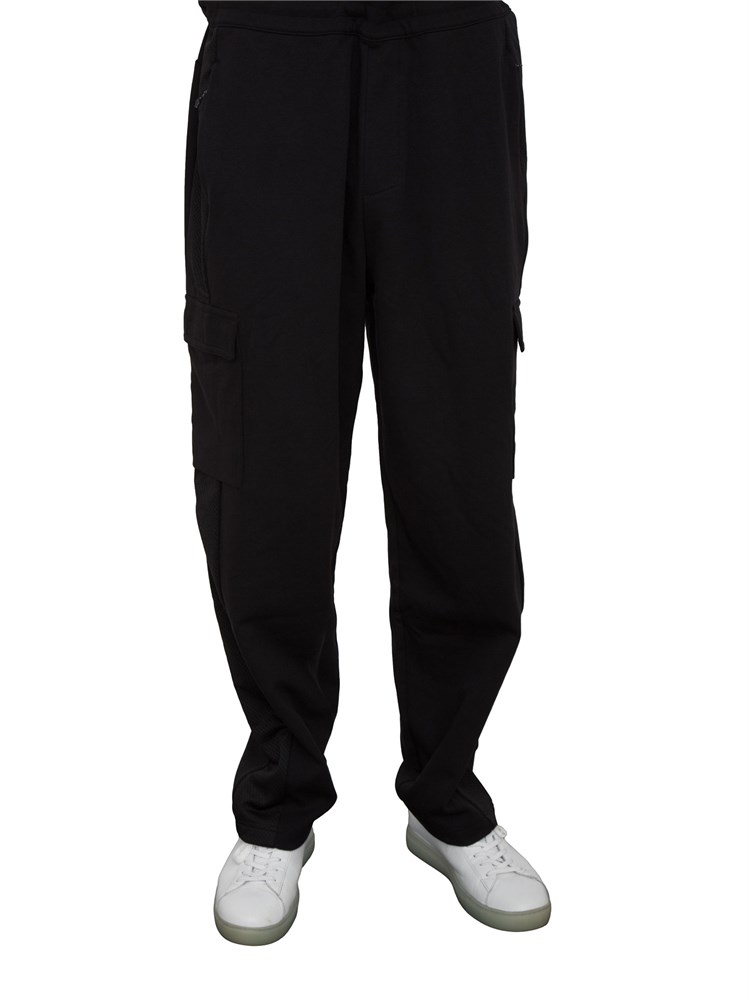 EA7 EMPORIO ARMANI Pantaloni cargo EA7 in misto cotone nero