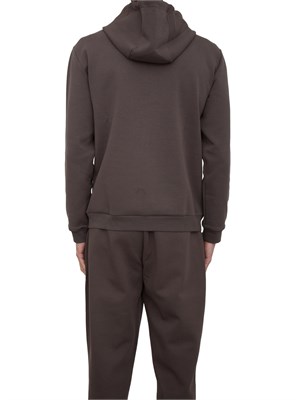 EA7 EMPORIO ARMANI Felpa con cappuccio EA7 in interlock di misto cotone taupe in UOMO