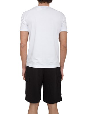 EA7 EMPORIO ARMANI T-shirt EA7 girocollo Premium Shield in misto viscosa stretch bianco in UOMO