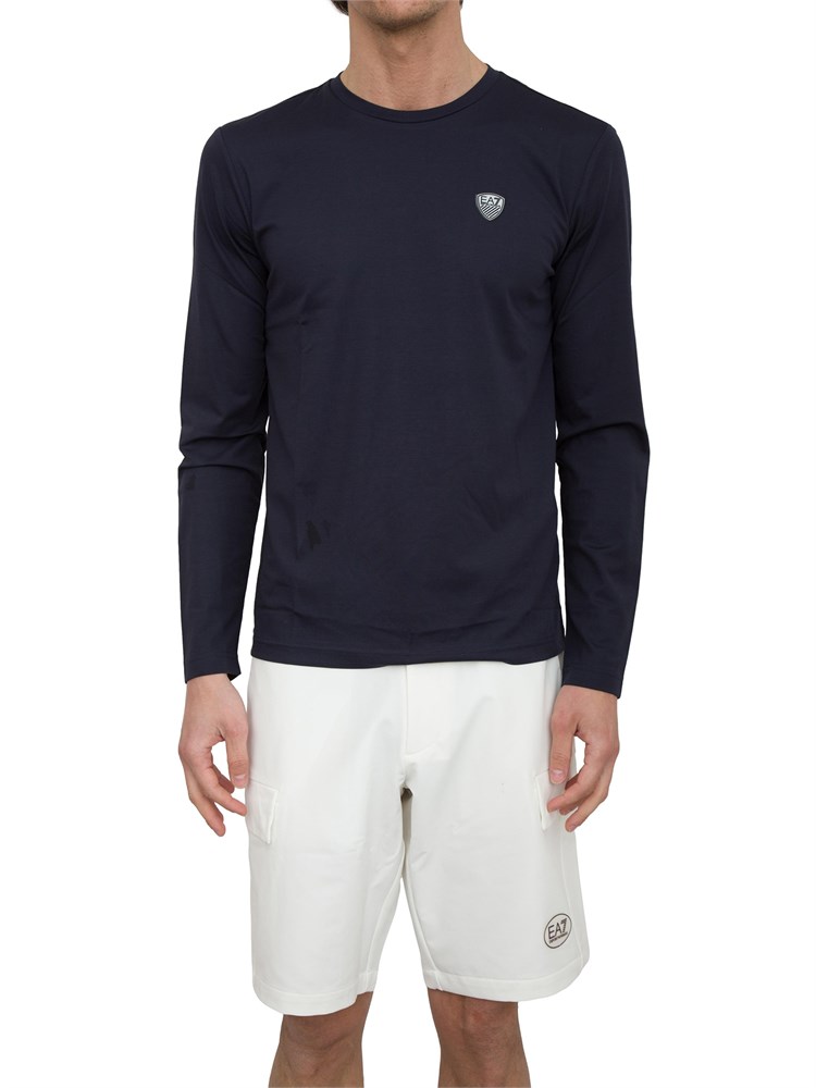 EA7 EMPORIO ARMANI T-shirt Ea7 a maniche lunghe in jersey stretch blu