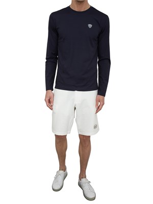 EA7 EMPORIO ARMANI T-shirt Ea7 a maniche lunghe in jersey stretch blu in UOMO
