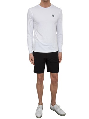 EA7 EMPORIO ARMANI T-shirt Ea7 a maniche lunghe in jersey stretch bianco in UOMO
