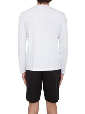 EA7 EMPORIO ARMANI T-shirt Ea7 a maniche lunghe in jersey stretch bianco in UOMO