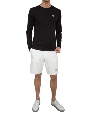 EA7 EMPORIO ARMANI T-shirt Ea7 a maniche lunghe in jersey stretch nero in UOMO