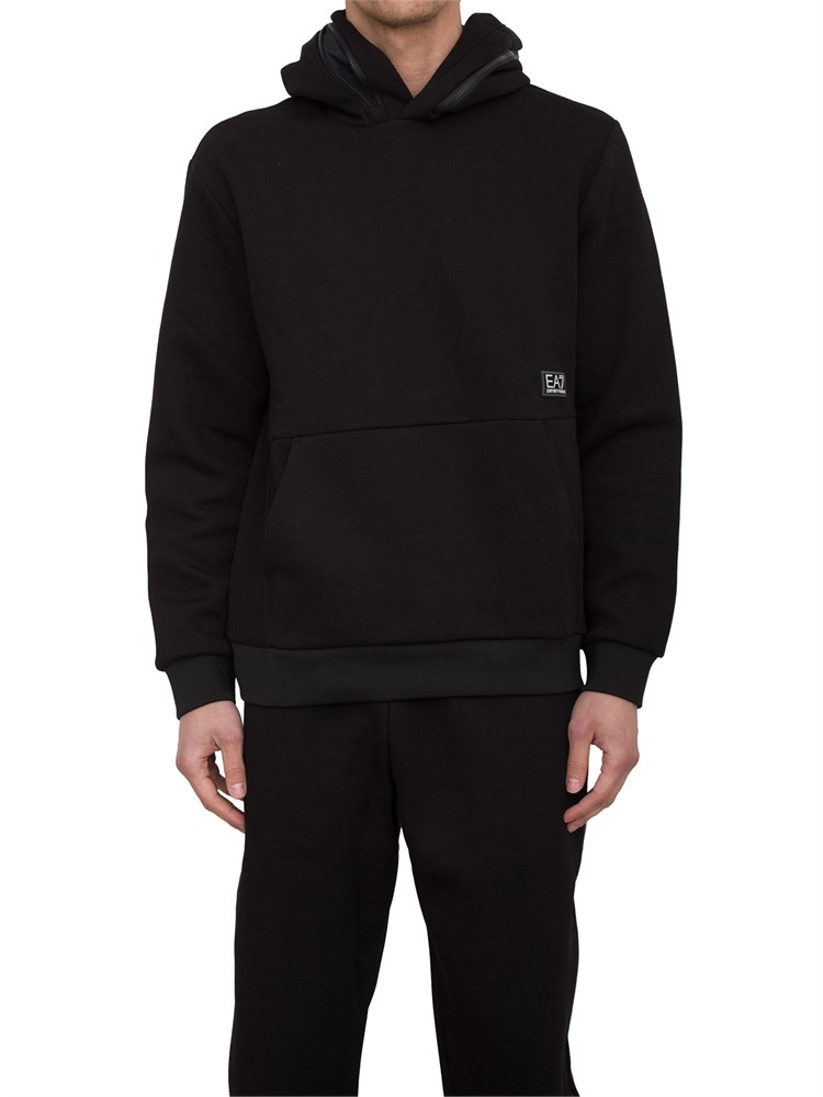 EA7 EMPORIO ARMANI Felpa con cappuccio EA7 nero