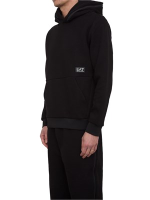 EA7 EMPORIO ARMANI Felpa con cappuccio EA7 nero in UOMO