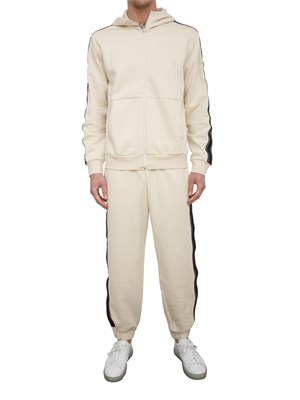 EA7 EMPORIO ARMANI Pantaloni jogger EA7 Logo Series in misto cotone avorio in UOMO