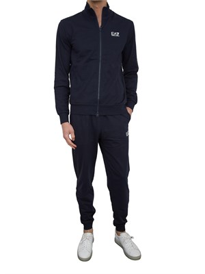 EA7 EMPORIO ARMANI Tuta Ea7 Core Identity in cotone blu in UOMO