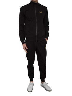 EA7 EMPORIO ARMANI Tuta Ea7 Core Identity in cotone nero in UOMO