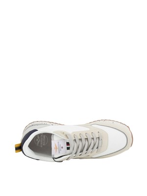 Sneaker bianca Aeronautica Militare in suede in UOMO