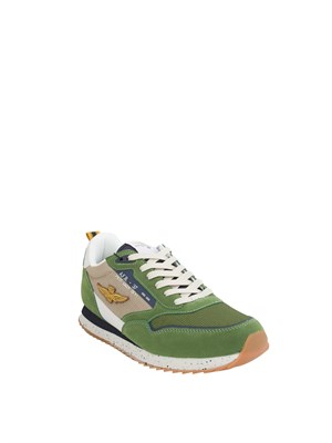 Sneaker verdi Aeronautica Militare in suede in UOMO