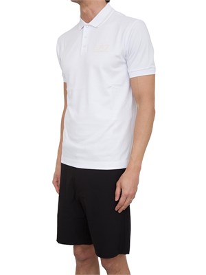 EA7 EMPORIO ARMANI Polo a maniche corte Ea7 Gold Label in jersey di viscosa bianco in UOMO
