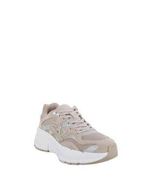 EA7 EMPORIO ARMANI Sneaker beige Emporio Armani in suede e tessuto tecnico in UOMO