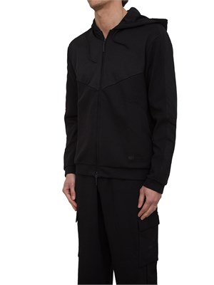 EA7 EMPORIO ARMANI Felpa EA7 con cappuccio in misto cotone nero in UOMO