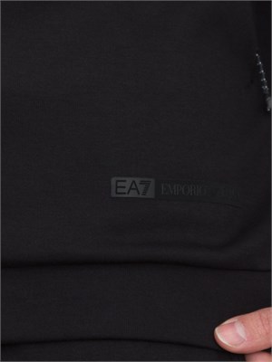 EA7 EMPORIO ARMANI Felpa EA7 con cappuccio in misto cotone nero in UOMO