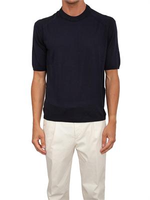 Maglia uomo Emporio Armani in misto cotone, seta e lyocell blu in UOMO