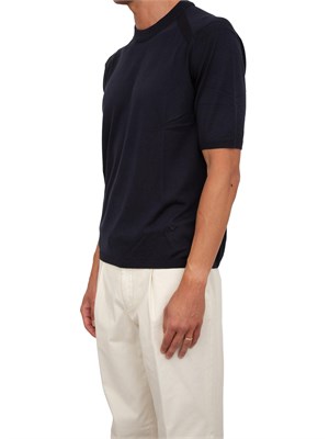 Maglia uomo Emporio Armani in misto cotone, seta e lyocell blu in UOMO