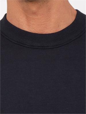 Maglia uomo Emporio Armani in misto cotone, seta e lyocell blu in UOMO