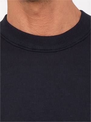 Maglia uomo Emporio Armani in misto cotone, seta e lyocell blu in UOMO