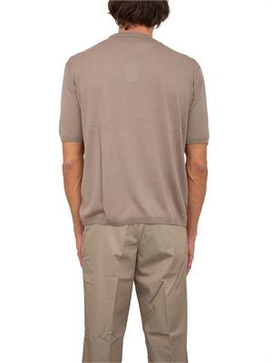 Maglia uomo Emporio Armani in misto cotone, seta e lyocell beige tortora in UOMO