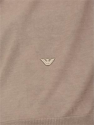 Maglia uomo Emporio Armani in misto cotone, seta e lyocell beige tortora in UOMO