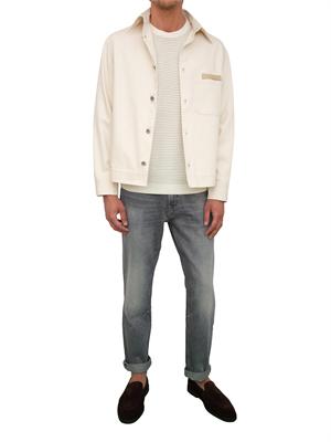 Maglione bianco Emporio Armani uomo con trama effetto micro traforato in UOMO