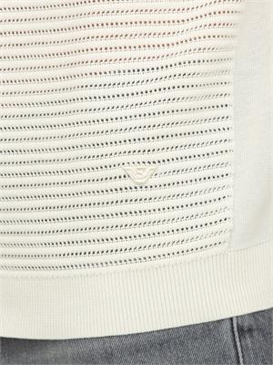 Maglione bianco Emporio Armani uomo con trama effetto micro traforato in UOMO