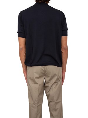 Maglia blu maniche corte Emporio Armani uomo in misto lyocell in UOMO