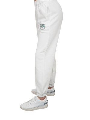 Pantalone tuta bianco Pinko con gioiello Love Birds in DONNA