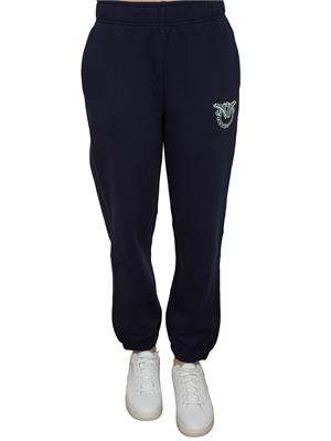 Pantalone tuta blu Pinko con gioiello Love Birds in DONNA