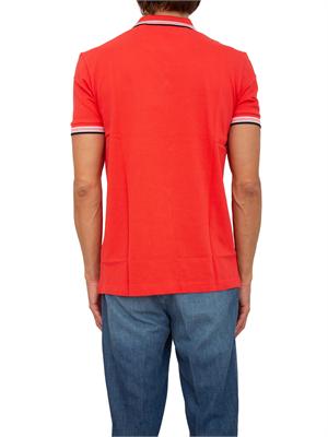Polo rossa Boss uomo in piqué di cotone con logo in UOMO