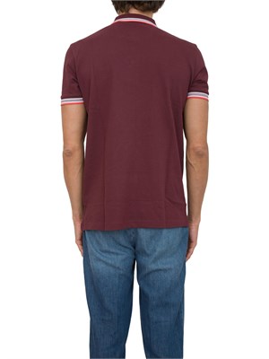 Polo Boss bordeaux paddy in piqué di cotone con logo sul sottocollo in UOMO