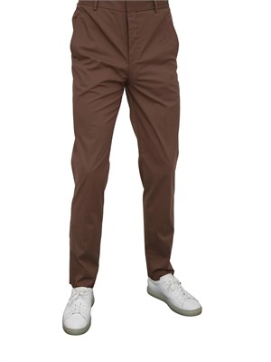 Pantalone chino Corneliani marrone in misto cotone in UOMO