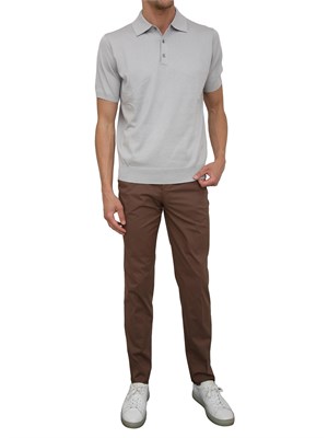 Pantalone chino Corneliani marrone in misto cotone in UOMO
