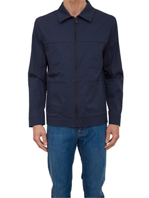Giubbino blu Corneliani in tessuto tecnico anti pioggia e anti piega in UOMO