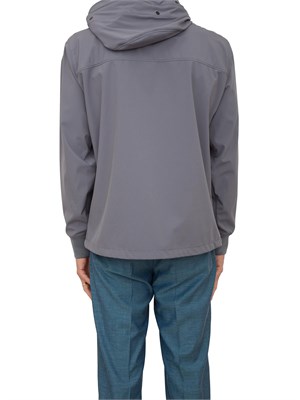 Giubbino uomo grigio C.P. Company antipioggia e antivento full zip con cappuccio in UOMO