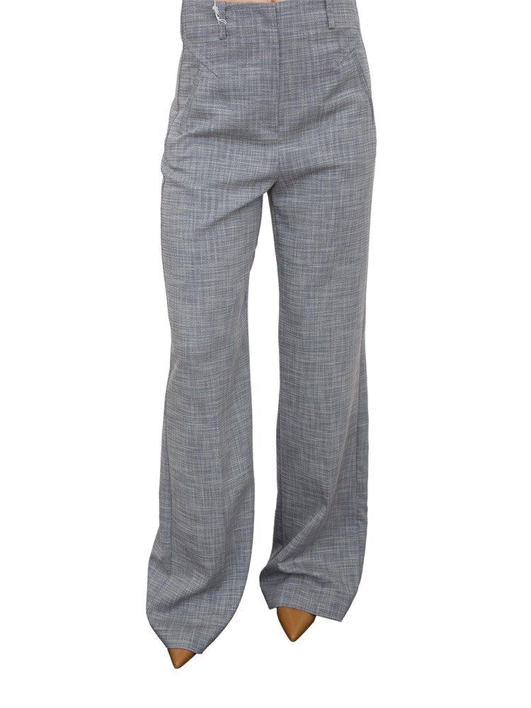 Pantaloni palazzo Patrizia Pepe grigi in tessuto crêpe