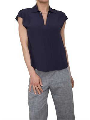 Casacca blu smanicata Patrizia Pepe dettagli Fly e catena sul collo in DONNA