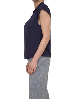 Casacca blu smanicata Patrizia Pepe dettagli Fly e catena sul collo in DONNA