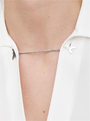 Casacca bianca smanicata Patrizia Pepe dettagli Fly e catena sul collo in DONNA