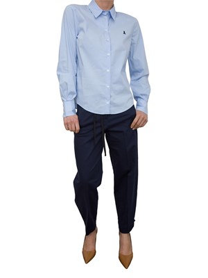 Pantaloni blu a sigaretta Patrizia Pepe con coulisse in DONNA