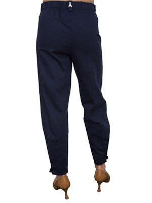 Pantaloni blu a sigaretta Patrizia Pepe con coulisse in DONNA