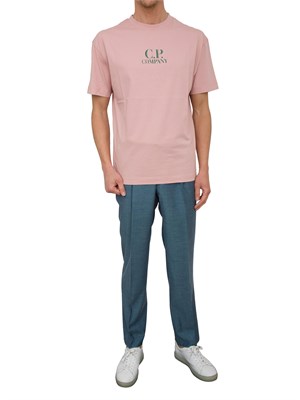 T-shirt rosa C.P. Company in cotone con stampa avanti e dietro in UOMO