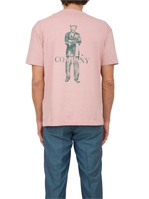 T-shirt rosa C.P. Company in cotone con stampa avanti e dietro in UOMO