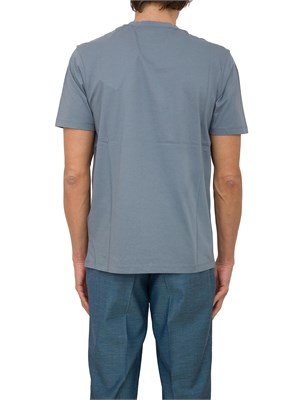 T-shirt azzurro grigio girocollo C.P. Company in cotone con logo stampato in UOMO