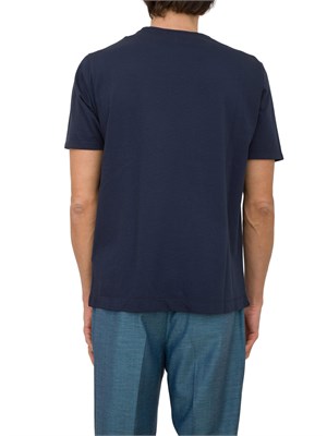T-shirt blu girocollo C.P. Company in cotone con logo ricamato in UOMO