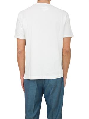 T-shirt bianca girocollo C.P. Company in cotone con logo ricamato in UOMO