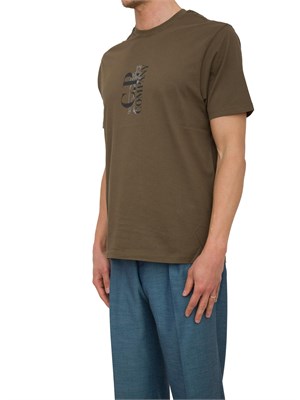 T-shirt uomo verde C.P. Company in cotone con stampa logo in UOMO